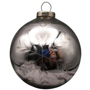 Vintage Silver Cut Snowflake Mercury Style Christmas Ornament Metal Cap GUC